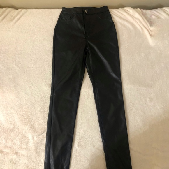 H&M Denim - High Waist Faux Leather pants